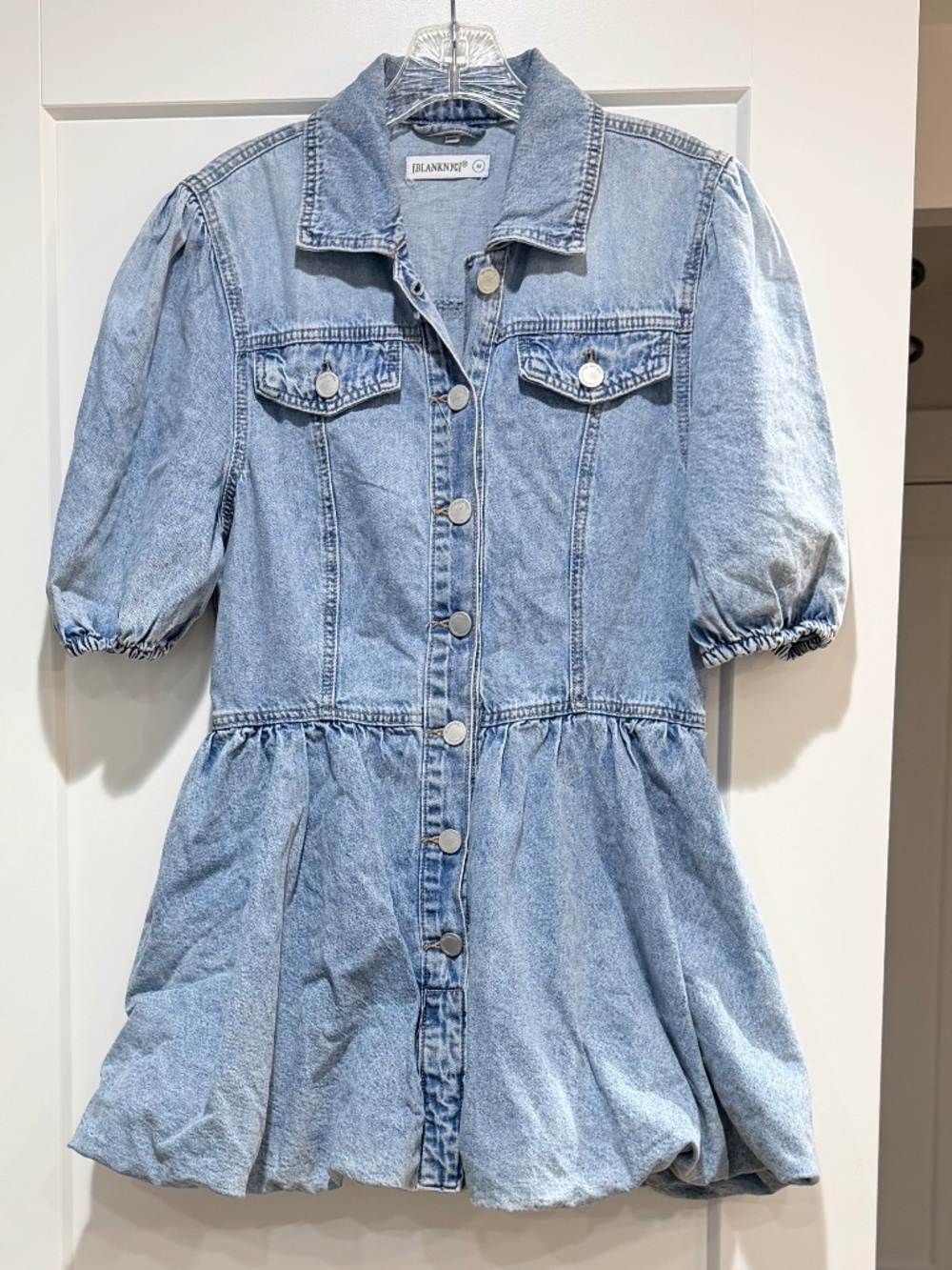 BLANK NYC Denim Balloon Western Mini Dress Jean Dress Women's Size M